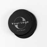 Logo für Unternehmen mit schwarzem und weißem Text Runder Pappuntersetzer<br><div class="desc">Dauerhafte und absorbierende Logopapier-Untersetzer mit einem einfachen,  minimalen Design,  das in mehreren Farben erhältlich ist,  um Ihre Markenidentität zu Anzug zu bringen. Fügen Sie Ihr Logo und Text hinzu.</div>