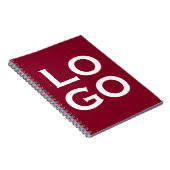 Logo für Unternehmen oder Unternehmen auf Burgund Notizblock (Rechte Seite)
