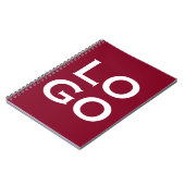 Logo für Unternehmen oder Unternehmen auf Burgund Notizblock (Linke Seite)