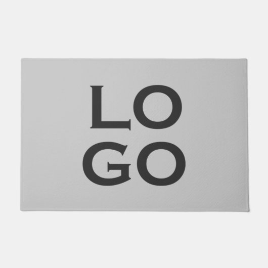 Logo für Unternehmen oder Unternehmen auf Grau Fußmatte (Vorderseite)
