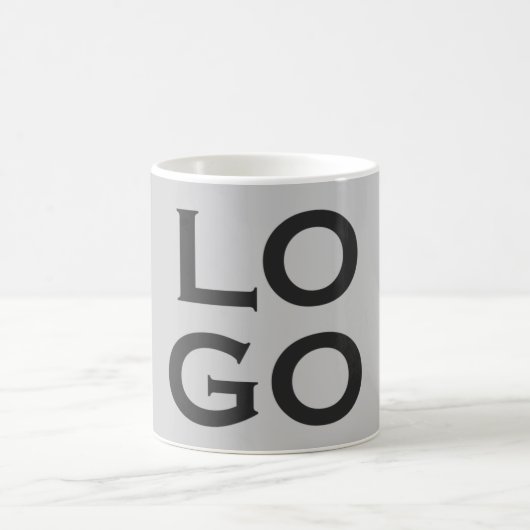 Logo für Unternehmen oder Unternehmen auf Grau Kaffeetasse (Mittel)