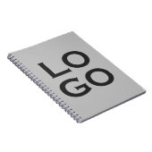 Logo für Unternehmen oder Unternehmen auf Grau Notizblock (Rechte Seite)