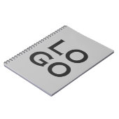 Logo für Unternehmen oder Unternehmen auf Grau Notizblock (Linke Seite)