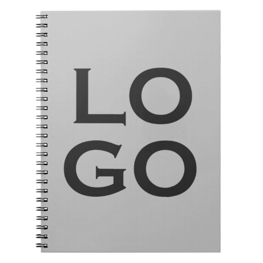 Logo für Unternehmen oder Unternehmen auf Grau Notizblock (Vorderseite)