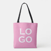 Logo für Unternehmen oder Unternehmen in rosa Tasche (Rückseite)