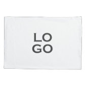 Logo für Unternehmen oder Unternehmen in Weiß Kissenbezug (Rückseite-Links)