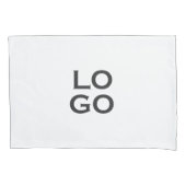 Logo für Unternehmen oder Unternehmen in Weiß Kissenbezug (Vorderseite-Links)