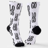 Logo für Unternehmen oder Unternehmen in Weiß Socken (Gewinkelt)