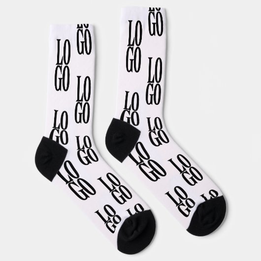 Logo für Unternehmen oder Unternehmen in Weiß Socken (Rechts)