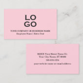 Logo für Unternehmen oder Unternehmen Soft Pink Visitenkarte (Vorne/Hinten)