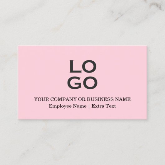 Logo für Unternehmen oder Unternehmen Soft Pink Visitenkarte (Vorderseite)