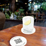 Logo für Unternehmen - QR-Code Getränkeuntersetzer<br><div class="desc">Personalisieren Sie Ihre Firma,  Ihr Firmenlogo,  Ihren Namen oder Ihren Text und fügen Sie ihn hinzu. Fügen Sie Ihre Business Website url/link hinzu. Schwarze Buchstaben. Wenn Sie das Kissen ohne Text gewollt haben,  löschen Sie mit Ihrem Backspace-Schlüssel.</div>