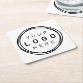 Logo für Unternehmen Rechteckiger Pappuntersetzer (angewinkelt)