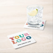 Logo für Unternehmen Rechteckiger Pappuntersetzer (Vor Ort)