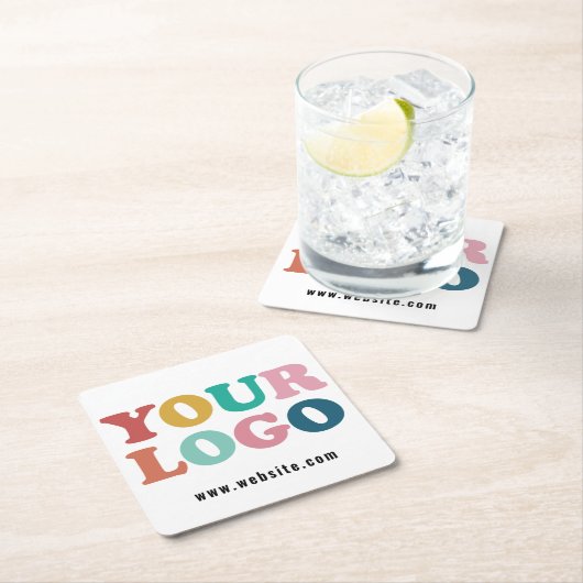 Logo für Unternehmen Rechteckiger Pappuntersetzer (Vor Ort)