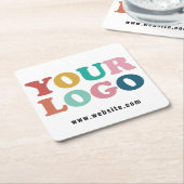 Logo für Unternehmen Rechteckiger Pappuntersetzer (angewinkelt)