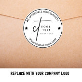 Logo für Unternehmen Runder Aufkleber