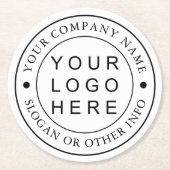 Logo für Unternehmen Runder Pappuntersetzer (Vorderseite)