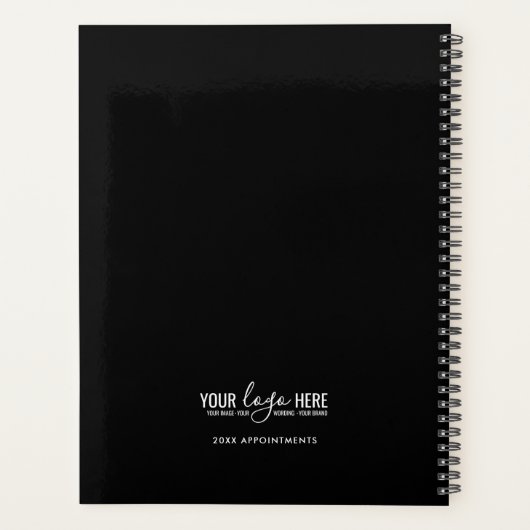 Logo für Unternehmen Schwarz-weiß Monogramm 2024 Planer (Rückseite)