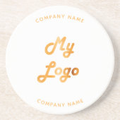 Logo für Unternehmen Slogan Gold Getränkeuntersetzer (Vorne)