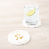 Logo für Unternehmen Slogan Gold Getränkeuntersetzer (Seite)