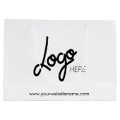 Logo für Unternehmen Weiße große Geschenktasche Geschenktüte (Rückseite)