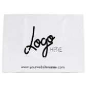 Logo für Unternehmen Weiße große Geschenktasche Große Geschenktüte (Vorderseite)
