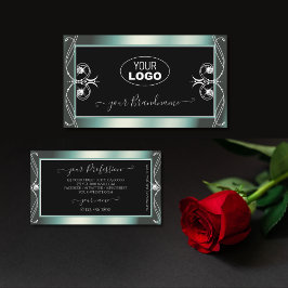 Logo für verschraubte schwarze und Aquamarine Spar Visitenkarte