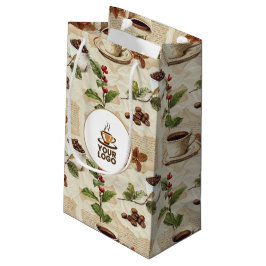 Logo für Vintage Kaffeebohnen & Cup-Muster-Shop Kleine Geschenktüte