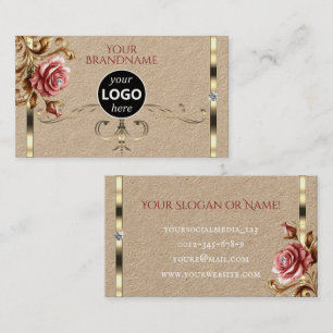 Logo für Vintage Rose in luxuriöser Gold-Dekoratio Visitenkarte