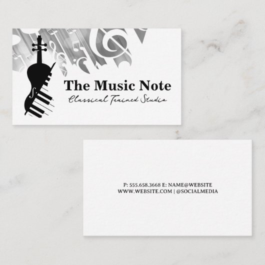 Logo für Violin Piano | Musik Visitenkarte (Vorne/Hinten)
