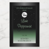 Logo für weiche Glitzer mit schwarzen und grünen P Lebensmitteletikett (Einzelnes Label)