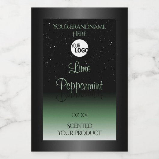 Logo für weiche Glitzer mit schwarzen und grünen P Lebensmitteletikett (Einzelnes Label)