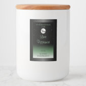 Logo für weiche Glitzer mit schwarzen und grünen P Lebensmitteletikett (Vorderseite)