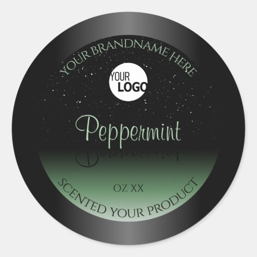 Logo für weiche Glitzer mit schwarzen und grünen P Runder Aufkleber (Vorderseite)