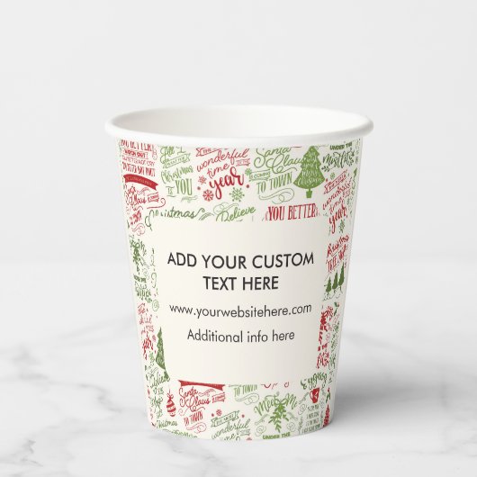 Logo für Weihnachtsfeiertagen Pappbecher (Rückseite)