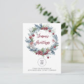 Logo für Weihnachtskranke Feiertagspostkarte (Stehend Vorderseite)