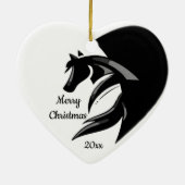 Logo für Weihnachtspferde-Silhouette Keramik Ornament (Hinten)