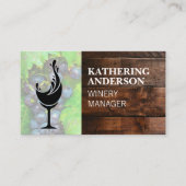 Logo für Wein | Holzkeller | Trauben Visitenkarte (Vorderseite)