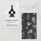 Logo für Weinflaschen | Marmoruntergrund Visitenkarte (Vorne/Hinten)