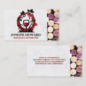 Logo für Weinglas | Corks Business Card Visitenkarte (Vorne/Hinten)