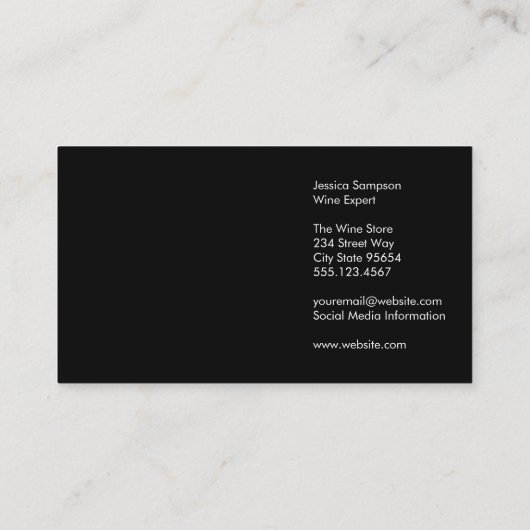 Logo für Weinglas | Corkschraube Somelier Visitenkarte (Rückseite)