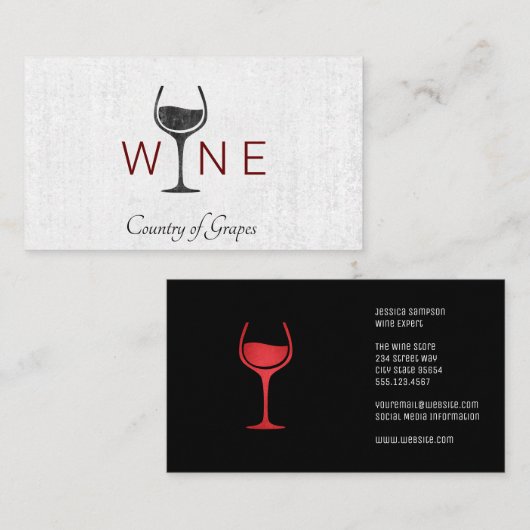 Logo für Weinglas | WEIN Visitenkarte (Vorne/Hinten)