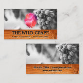 Logo für Weinglas | Weintrauben | Holz Visitenkarte (Vorne/Hinten)