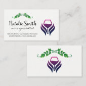 Logo für Weinglas | Weintrauben Visitenkarte (Vorne/Hinten)