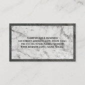 Logo für Weinglas | Weißer Marmor | Schiefer Trimm Visitenkarte (Rückseite)