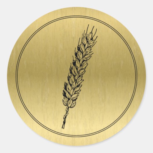 Logo für Weizen - Imitate Gold-Aufkleber Runder Aufkleber (Vorderseite)