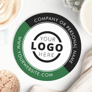 Logo für Werbeaktionen mit der Marke Green Runder Pappuntersetzer