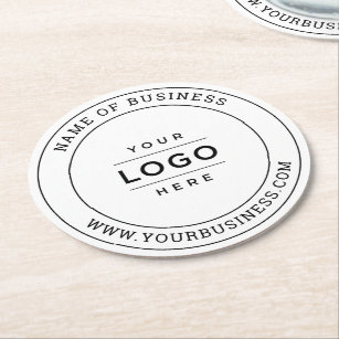 Logo für "White Custom Business" Runder Pappuntersetzer