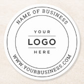 Logo für "White Custom Business" Runder Pappuntersetzer (Vorderseite)